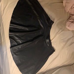 Black Leather, High-waisted Skirt